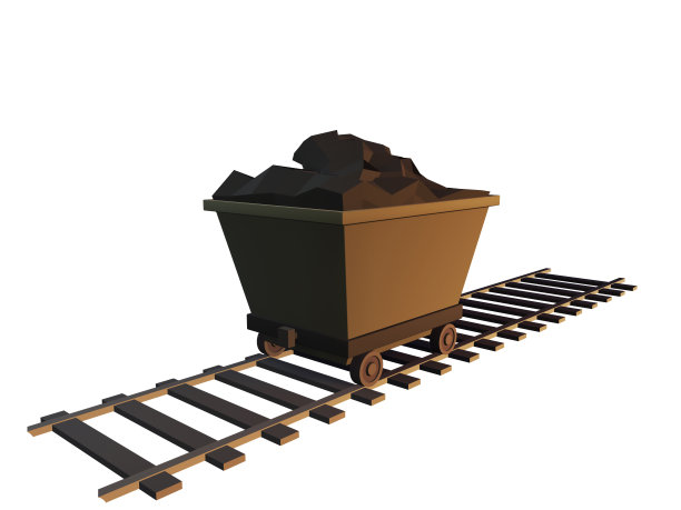 煤车在矿井的轨道上图片下载