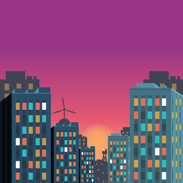 夜晚的城市。股票插图图片下载