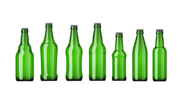 绿色玻璃啤酒瓶图片下载