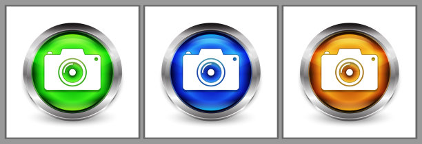 相机图标现代眼球圆形按钮设置插图图片下载