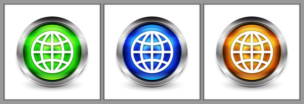 世界图标现代眼球圆形按钮设置插图图片下载