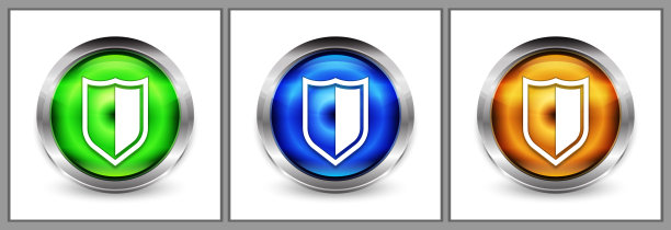 盾牌图标现代眼球圆形按钮设置插图图片下载