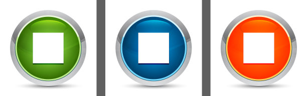 停止播放图标现代设计圆形按钮设置插图图片下载