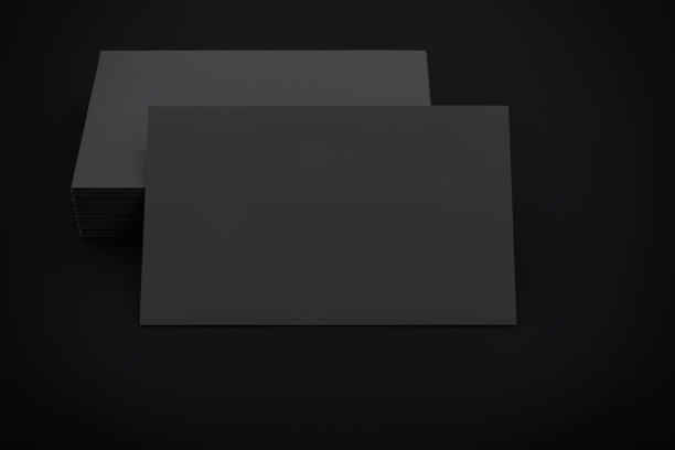 黑色极简设计，在空白卡片上呈现您的设计剪辑路径。3 d渲染图图片下载