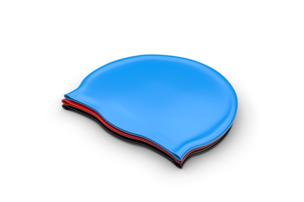 空白游泳帽的品牌和模拟，3d渲染插图。图片下载