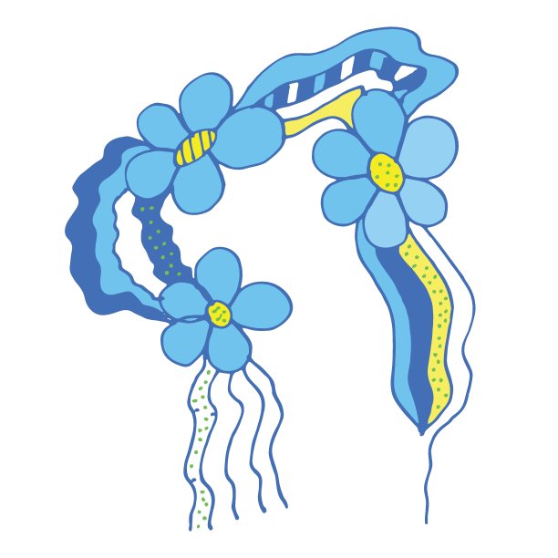 彩色花涂鸦素描插图在白色的背景。图片下载