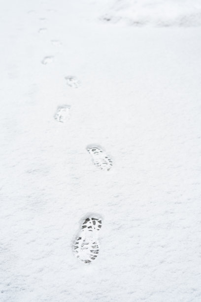 雪地里的脚印图片下载