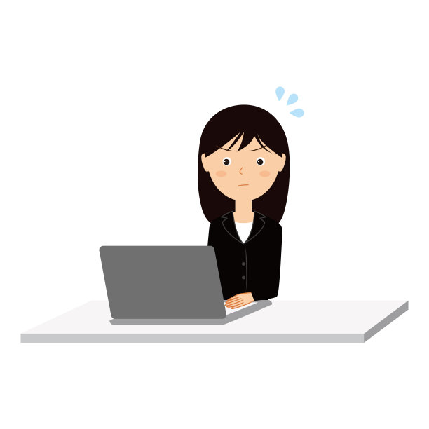 正在操作笔记本电脑的女性办公室职员。图片下载