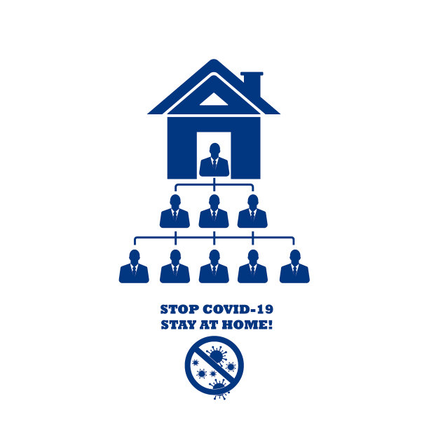 冠状病毒COVID-19电晕病毒。呆在家里。图标说明股票图片下载