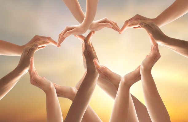 团结、合作、团队、慈善的理念。图片下载