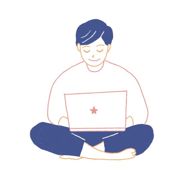 坐着使用笔记本电脑素材图片