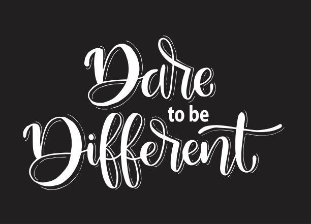 敢于与众不同，手写，激励和激励积极的引用图片下载