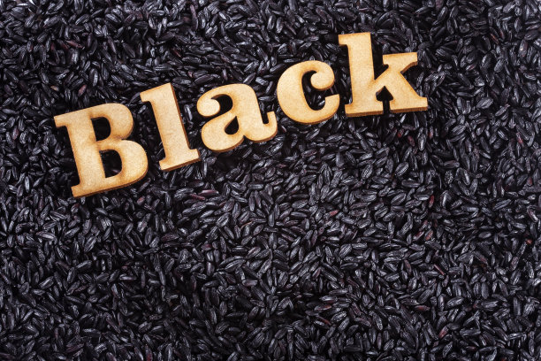 俯视图的黑米-水稻图片下载