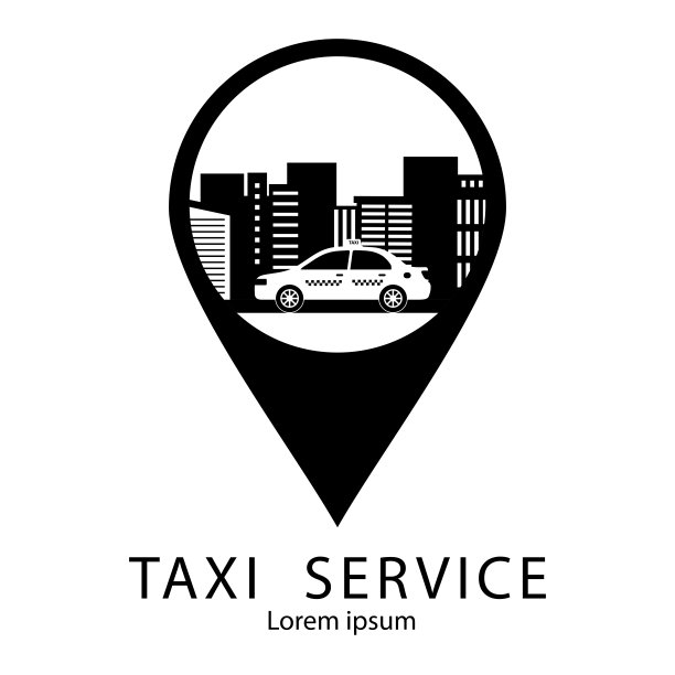 的士服务标志模板。图片下载
