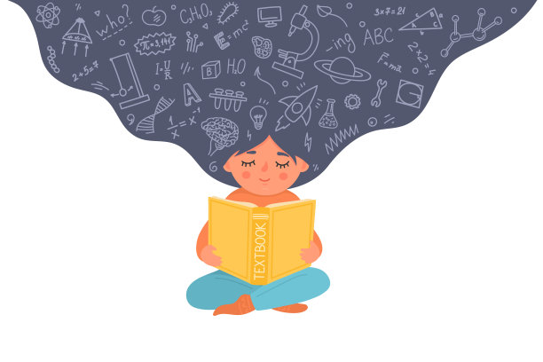 女孩读教科书图片下载