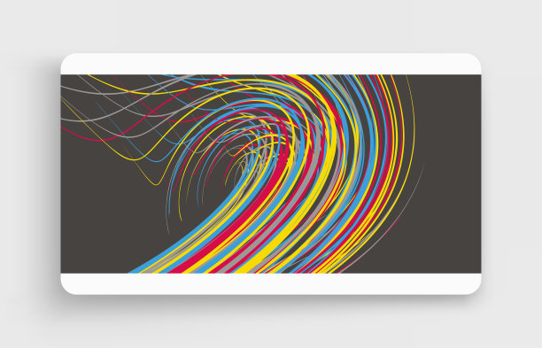 С设计模板。具有透视效果的曲线线条。光学纤维。3 d抽象背景。矢量插图。图片下载