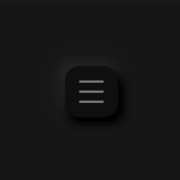 非常详细的黑色用户界面，汉堡菜单按钮为网站和移动应用程序，矢量插图图片下载