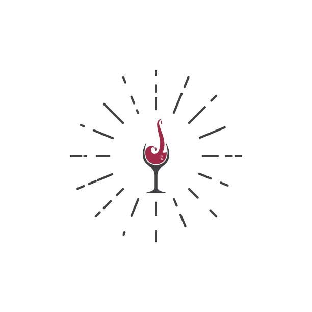 葡萄酒标识图标矢量插画设计图片下载