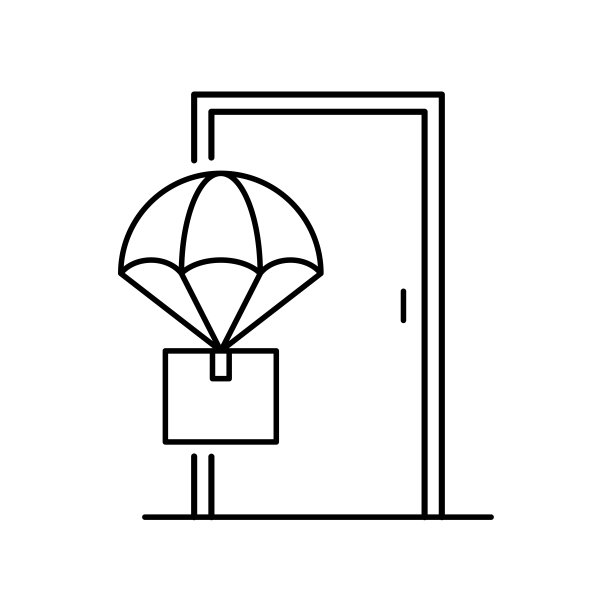 无人机快递图标线条风格图片下载