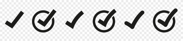 复选标记集。向量复选标记图标集合。平面风格-股票向量。图片下载