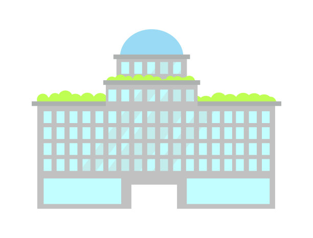 现代城市建筑海报矢量插图图片下载