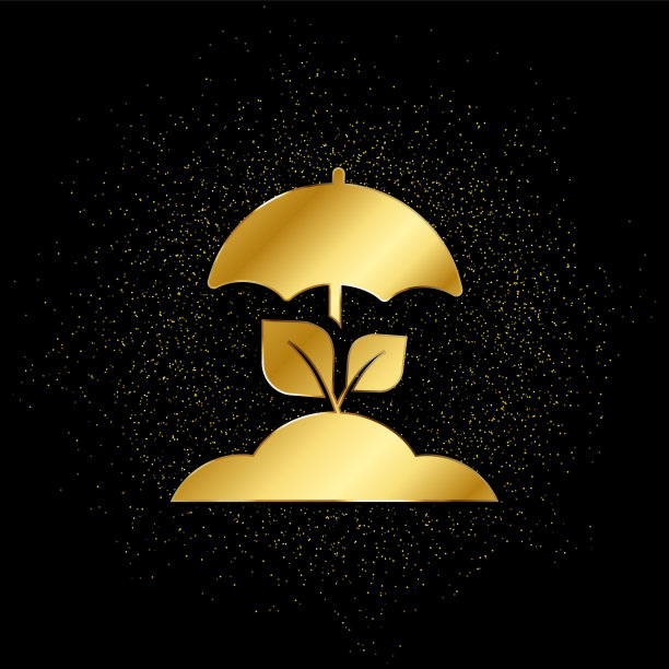 农作物，丰收，保险，保护黄金，偶像。矢量插图的金色粒子背景图片下载