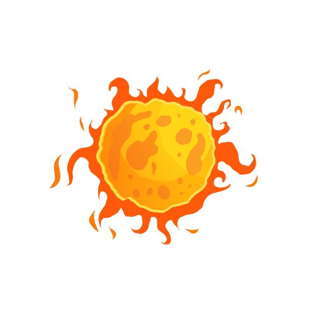 太阳卡通矢量插图。电脑游戏元素，儿童书籍。图片下载