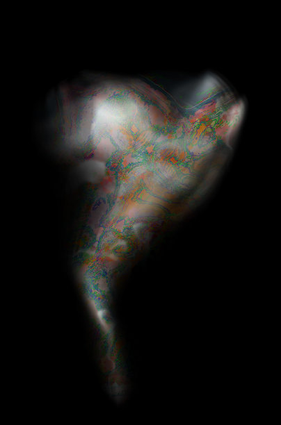 插图的抽象烟云与各种颜色的轮廓图片下载