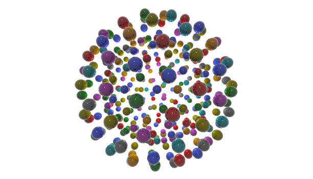 3D动画闪亮，彩色球的儿童。3 d演示。图片下载