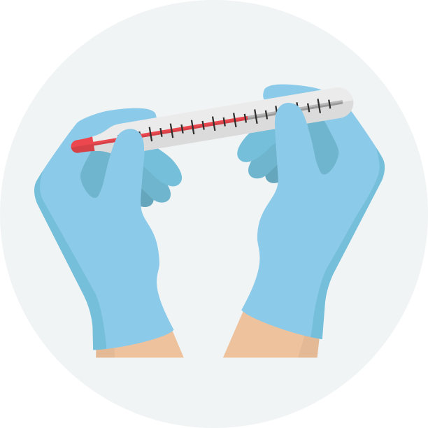 温度计在手中。衡量。平面向量插图图片下载
