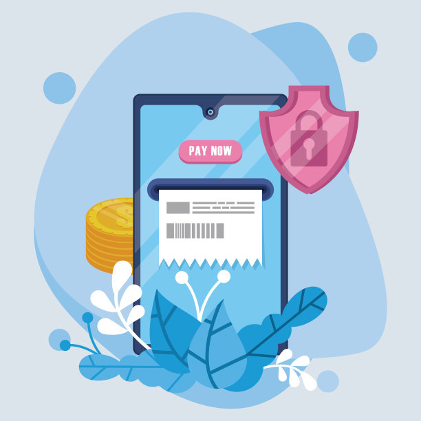 使用智能手机和盾牌的在线支付技术图片下载