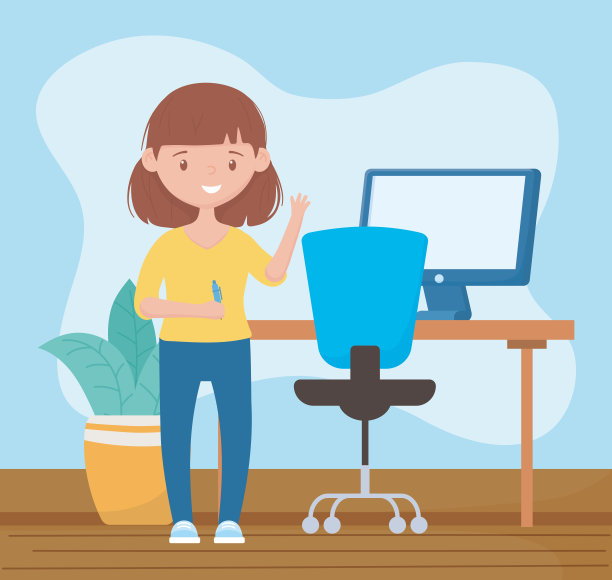 在线教育，教师在教室里用课桌、笔和电脑图片下载