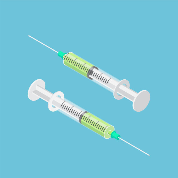 等距塑料注射器注射器图标在不同的角度图片下载