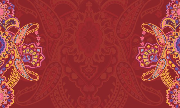 美丽的复古抽象巴洛克斋月图案花图片下载