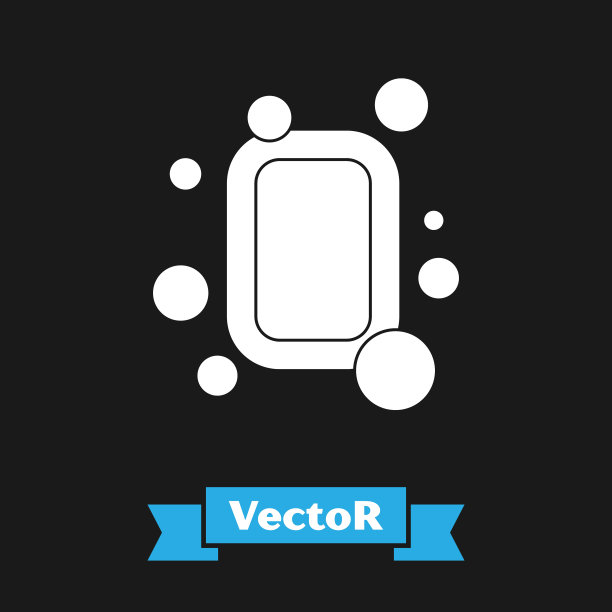 肥皂图标的白色条隔离在黑色背景上。带泡泡的肥皂。矢量图图片下载