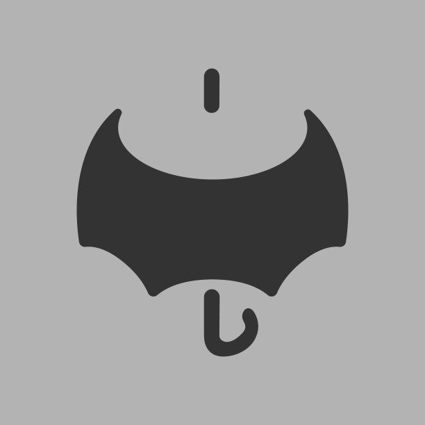 伞符号，图标在灰色的背景图片下载