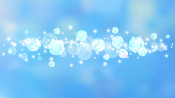 水彩泡沫与蓝色背景图片下载