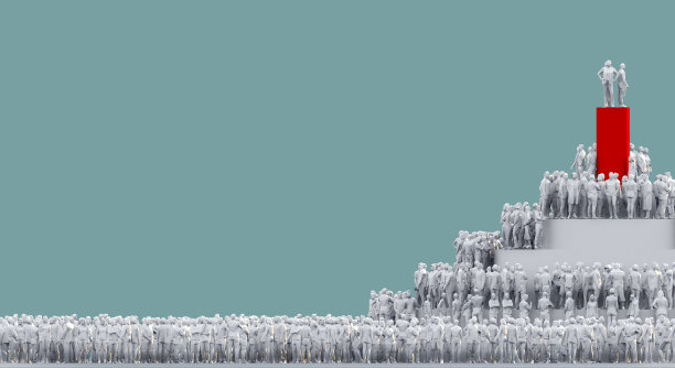 商业策略大赛创意概念三维插画白色多边形人力争顶层舞台第一名成功组织管理图片下载