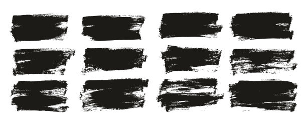 平面油漆刷薄半背景高细节抽象矢量背景集图片下载