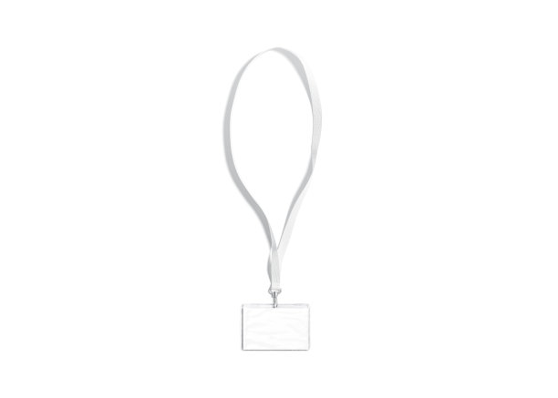 空白的白色挂绳与名片模拟，孤立图片下载