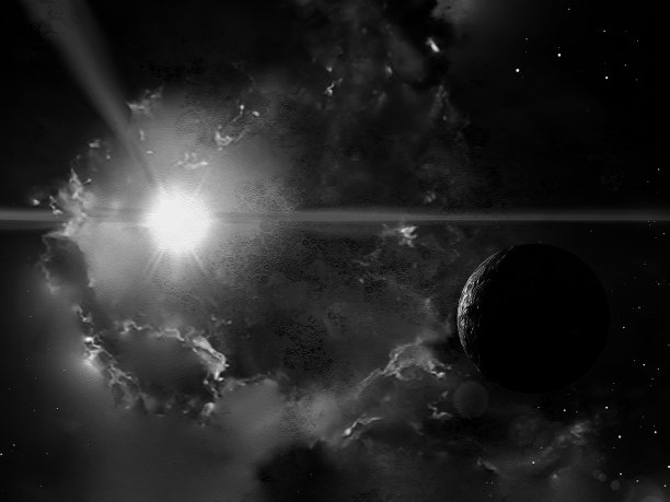 行星、太阳和太空中的云图片下载