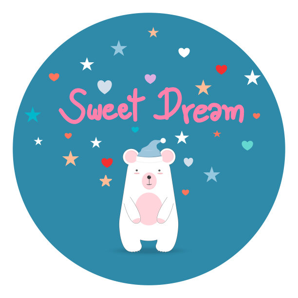 睡觉小啤酒。甜蜜的梦想。插画家向量。图片下载