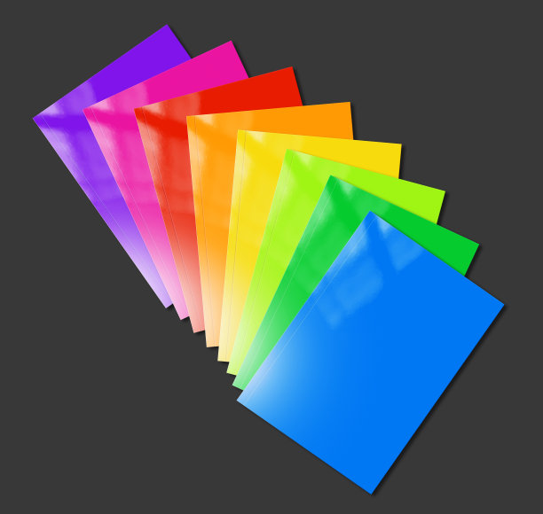 多色小册子范围的黑色背景模型图片下载