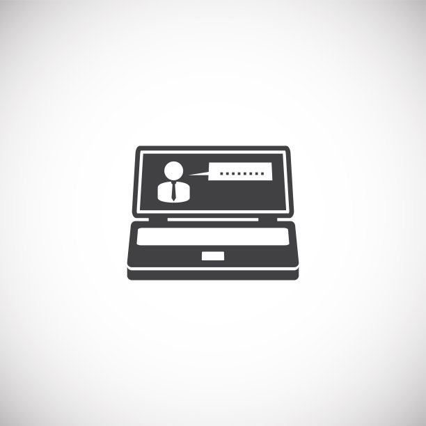 商人和计算机相关图标的背景为图形和网页设计。创意插图概念符号的web或移动应用程序。图片下载