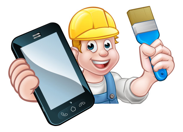 油漆工、装饰工、勤杂工手机概念素材图片