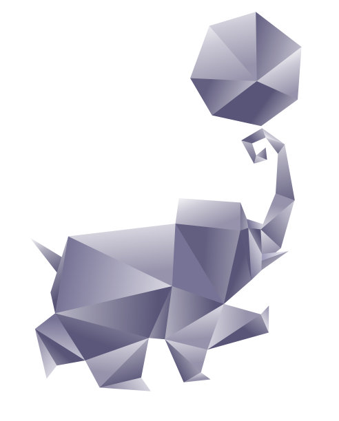 多边形大象艺术插图图片下载