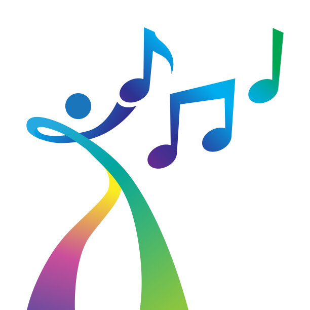 音符和抽象的人物形象图片下载