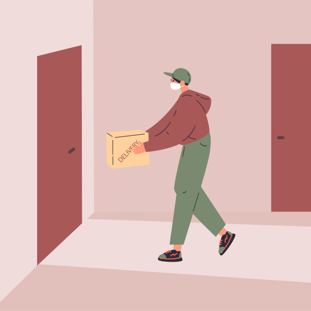 冠状病毒检疫下的食品配送概念图片下载