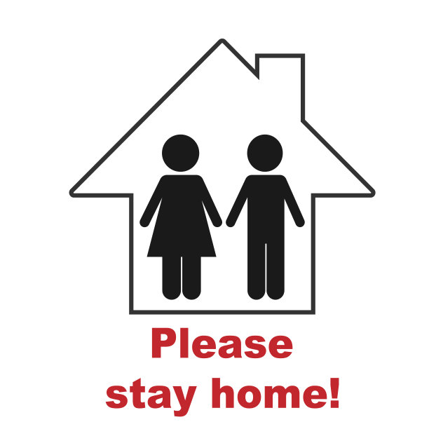 Self-quarantine概念。呆在家里图标孤立的白色背景。矢量插图。图片下载