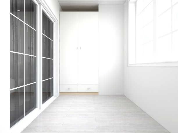 3D渲染，优雅现代的卧室设计，大床配上大衣柜、茶几、电视、地毯等，非常舒适休闲。图片下载